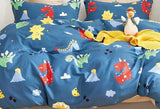 Markutus Kids Blue Dinosaur  Pattern Dinosaur. Color: a combination of blue red.yellow. green Material: Shell natural100%Cotton printing fabric 40s40s 220tc. Filling 100% down alternative poly fill 270gsm .