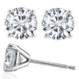 Martini 6.00 Ct D Vs1 Round Lab Created Diamond Earrings 4 Prong 14 K White Gold