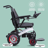 Mate Lightweight Foldable Electric Dual Motor Power Motorized Mobility Wheelchair, 250LBS (SAK79245)