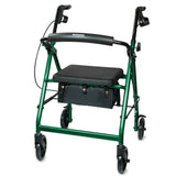 McKesson Lightweight 4 Wheel Rollator Walker, Green