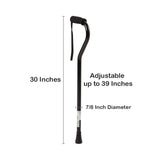 McKesson Offset Cane, Aluminum, 30 to 39 Inch Height