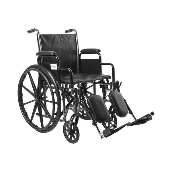 McKesson Standard 18" Wheelchair with Elevating Swing Away Footrests and Detachable Desk Arms