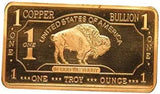 1 oz One Troy Ounce USA American Buffalo .999 Fine Copper Bar Ingot Cu Element
