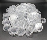 100 Pieces Case Holder for Collectors 30mm Silver Gold Bar Plastic Rounds Coins Capsules Covers with Storage Organizer Box for Copper Pesos Quarters Pennies Dimes Collection Supplies