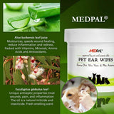 MedPal Cleaning Wipes for Dogs and Cats Prevent Ear Infections