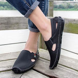 Men Casual Shoes Slip on Hollow Leather Men Shoes