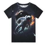 Men's and Women's T-Shirts with Creative Graffiti Printing Round Neck and Short Sleeve Tops