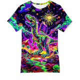 Men's and Women's T-Shirts with Creative Graffiti Printing Round Neck and Short Sleeve Tops