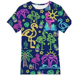 Men's and Women's T-Shirts with Creative Graffiti Printing Round Neck and Short Sleeve Tops