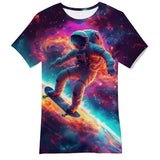 Men's and Women's T-Shirts with Creative Graffiti Printing Round Neck and Short Sleeve Tops