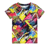Men's and Women's T-Shirts with Creative Graffiti Printing Round Neck and Short Sleeve Tops