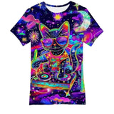 Men's and Women's T-Shirts with Creative Graffiti Printing Round Neck and Short Sleeve Tops