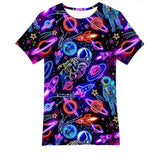 Men's and Women's T-Shirts with Creative Graffiti Printing Round Neck and Short Sleeve Tops