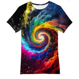Men's and Women's T-Shirts with Creative Graffiti Printing Round Neck and Short Sleeve Tops
