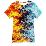 Men's and Women's T-Shirts with Creative Graffiti Printing Round Neck and Short Sleeve Tops