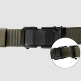 Men's Automatic Metal Buckle Nylon Canvas Webbing Belt