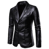 Men's Blazer Faux Leather Jacket