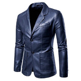 Men's Blazer Faux Leather Jacket
