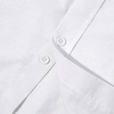Mens Button Down Short Sleeve Linen Shirts
