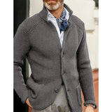 Men's Cardigan Solid Color Sweater