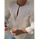 Men's Casual Solid Long Sleeve Shirt