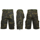 Men's Distressed Vintage Belted Cargo Utility Shorts