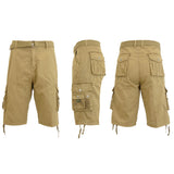 Men's Distressed Vintage Belted Cargo Utility Shorts