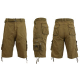 Men's Distressed Vintage Belted Cargo Utility Shorts