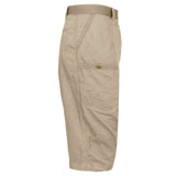 Men's Extended Size Cotton Cargo Utility Belted Shorts