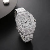Men's Fashion Elegant High-End Analog Zinc Alloy Watch with Rhinestones