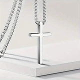 Men's Fashion Stainless Steel Cross Pendant Necklace