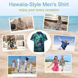 Mens Hawaiian Shark Shirts Short Sleeve Button Up Beach Summer Button Down Hawaiian Trippy Shirt for Men Women