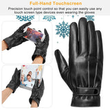 Men's Leather Winter Gloves Touchscreen