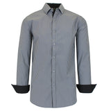 Men's Long Sleeve Slim Fitting Gingham Pattern Dress Shirts