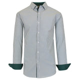 Men's Long Sleeve Slim Fitting Gingham Pattern Dress Shirts