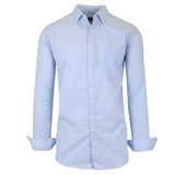 Men's Long Sleeve Slim Fitting Gingham Pattern Dress Shirts