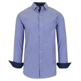 Men's Long Sleeve Slim Fitting Gingham Pattern Dress Shirts