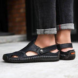 Men's Sandals Cowhide Breathable Casual Beach Walking Shoes
