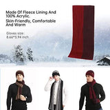 Men's Scarf and Beanie Hat Themal Gloves Set