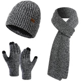 Men's Scaves and Beanie Hat Themal Gloves Set