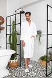 Waffle Kimono Spa Bathrobe for Men -  Absorbent, Lightweight