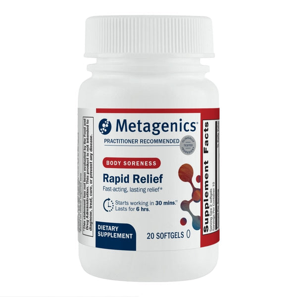 Metagenics Rapid Relief - Herbal Supplement for Occasional Discomfort in The Back, Joints & Muscles* - Includes Turmeric & Boswellia Extract - 20 Softgels