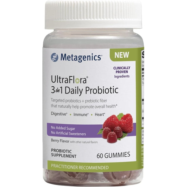 Metagenics - UltraFlora 3 in 1 Daily Probiotic Supplement to Support Gut and Immune Health for Adults and Children* - 60 Gummies