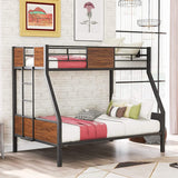 Metal Bunk Bed with Safety Railing Ladder
