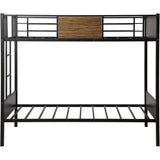 Metal Bunk Bed with Safety Railing Ladder