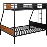 Metal Bunk Bed with Safety Railing Ladder