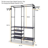 Metal Garment Rack Shoe Clothing Organizer Shelves