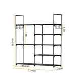 Metal Shoe Storage Shelf Free Standing Shoe Stand with 2 Row Hooks