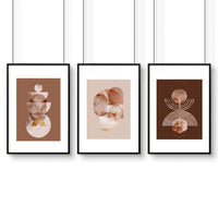 Mid century modern artwork | set of 3 framed wall art prints