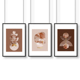 Mid century modern artwork | set of 3 framed wall art prints